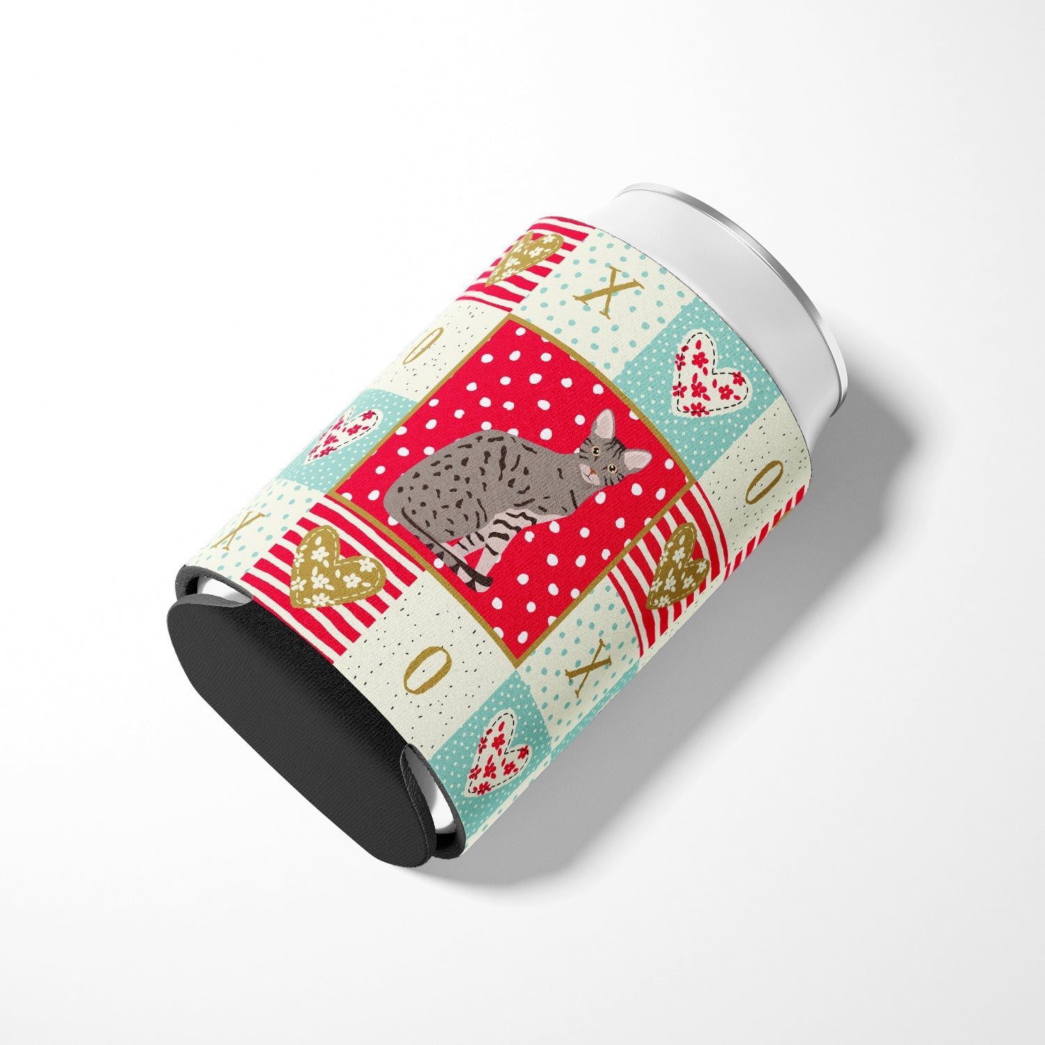 Ocicat Cat Love Can or Bottle Hugger Cooler Sleeve for Standard 12 oz Cans, Insulated Foam Beer & Soda Can Hugger Reusable