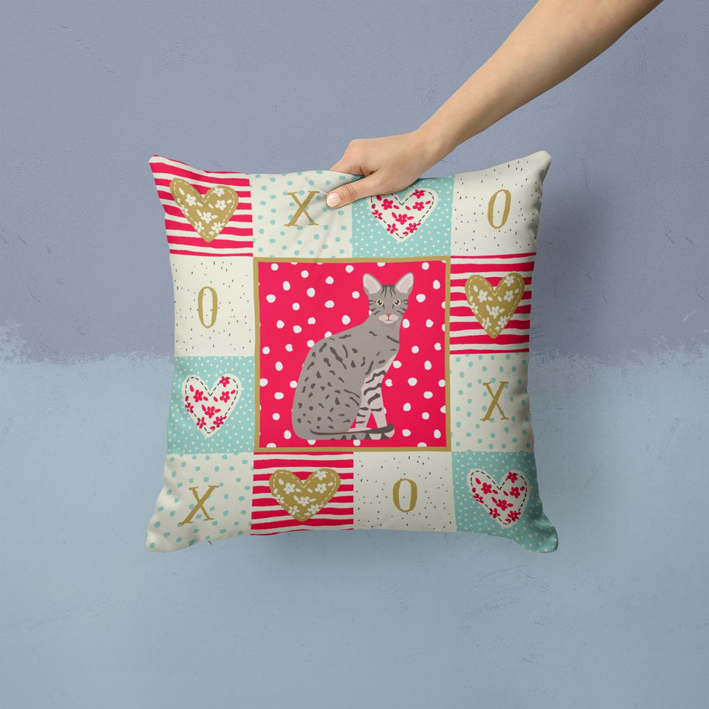 Ocicat Cat Love Decorative Throw Pillow 14x14 Indoor Outdoor Accent Cushion, Fabric Cover with Insert for Sofa, Bed, Porch & Living Room