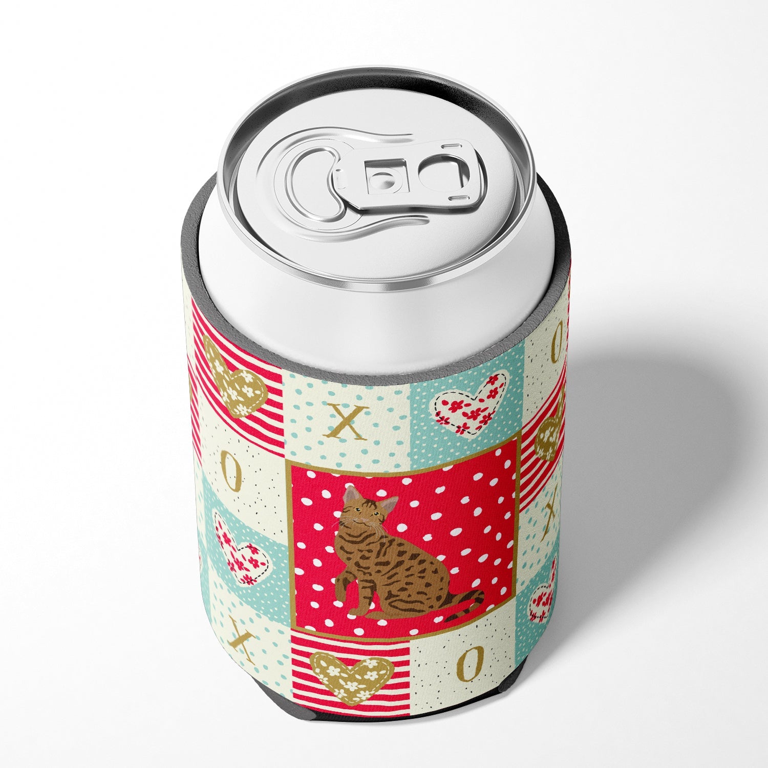 Ocicat #2 Cat Love Can or Bottle Hugger Cooler Sleeve for Standard 12 oz Cans, Insulated Foam Beer & Soda Can Hugger Reusable