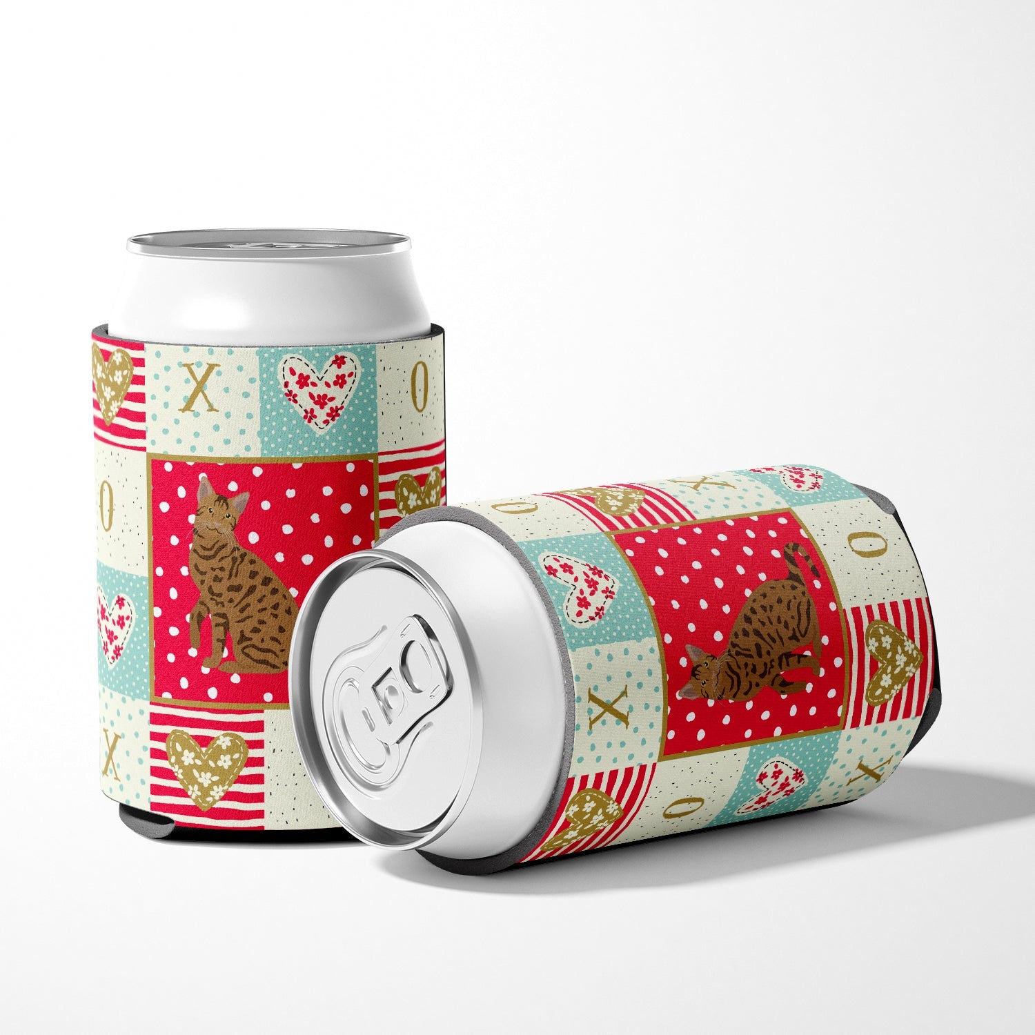 Ocicat #2 Cat Love Can or Bottle Hugger Cooler Sleeve for Standard 12 oz Cans, Insulated Foam Beer & Soda Can Hugger Reusable