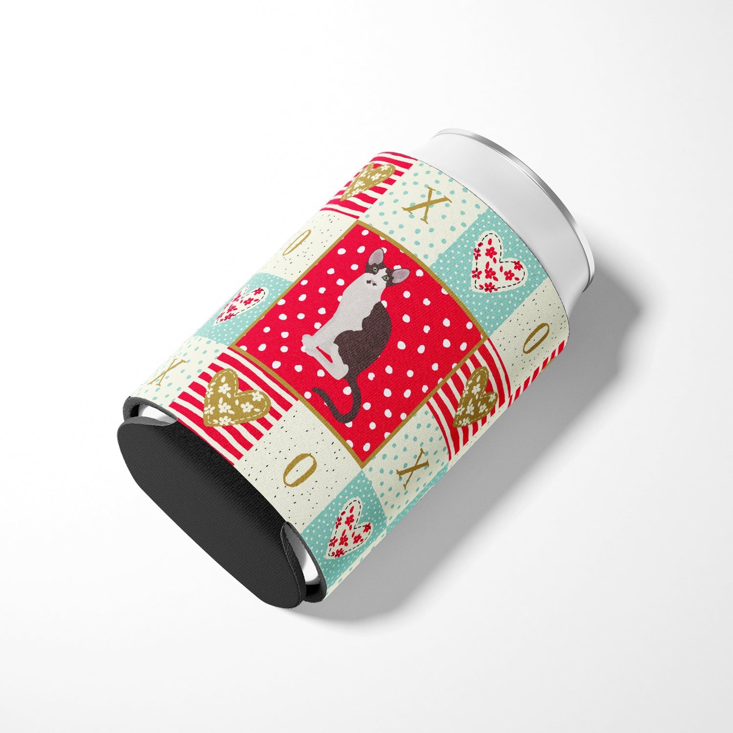 Oriental Bicolor Cat Love Can or Bottle Hugger Cooler Sleeve for Standard 12 oz Cans, Insulated Foam Beer & Soda Can Hugger Reusable