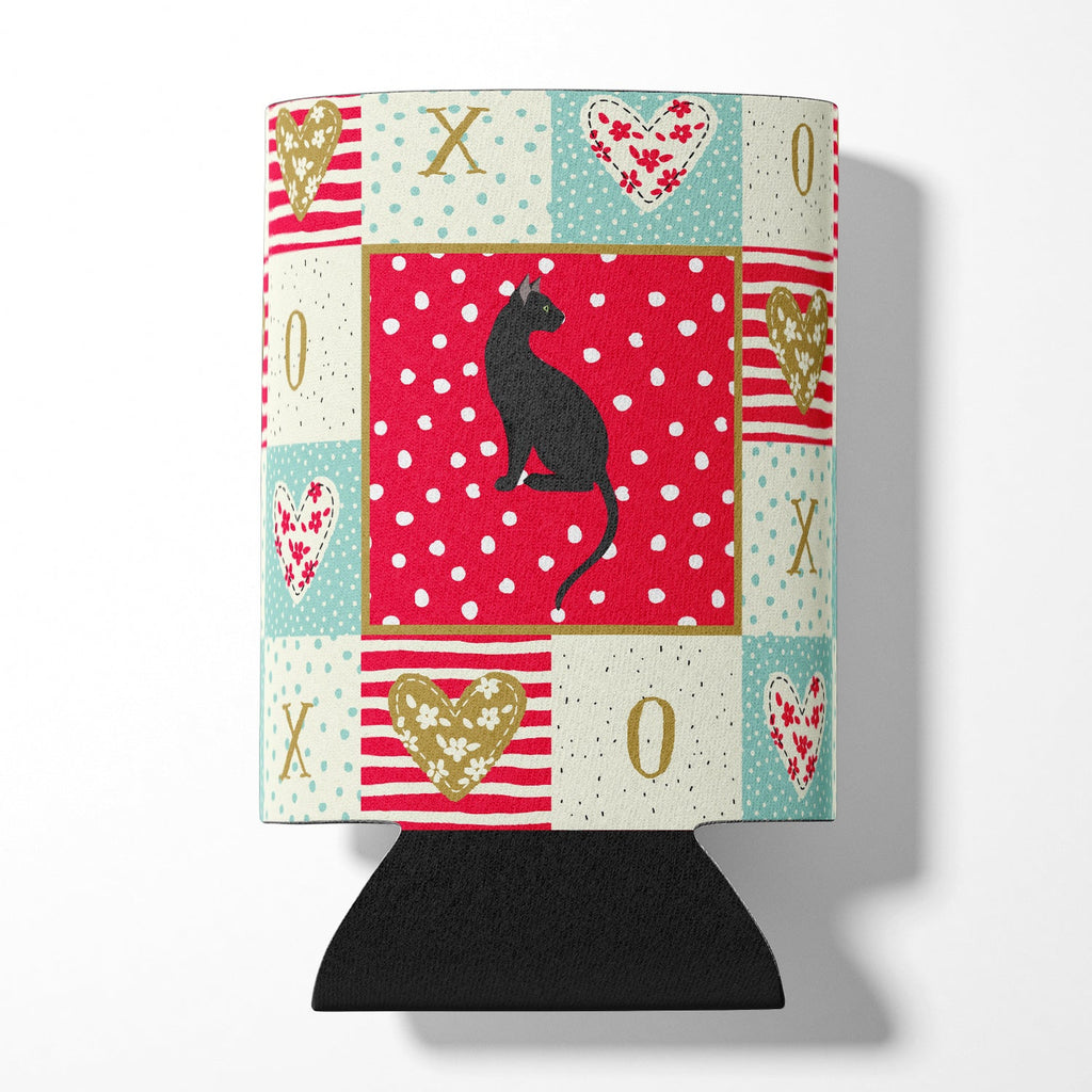 Pantherette Cat Love Can or Bottle Hugger Cooler Sleeve for Standard 12 oz Cans, Insulated Foam Beer & Soda Can Hugger Reusable