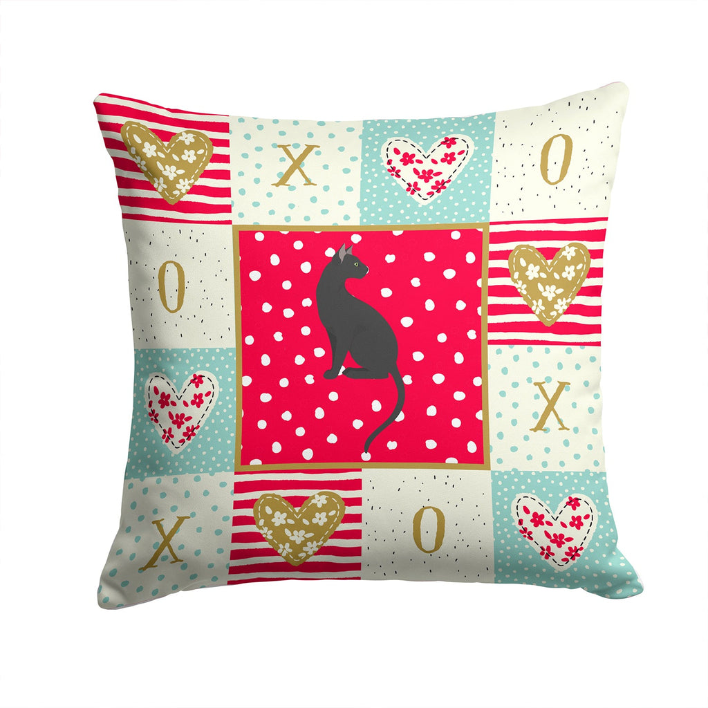 Pantherette Cat Love Decorative Throw Pillow 14x14 Indoor Outdoor Accent Cushion, Fabric Cover with Insert for Sofa, Bed, Porch & Living Room