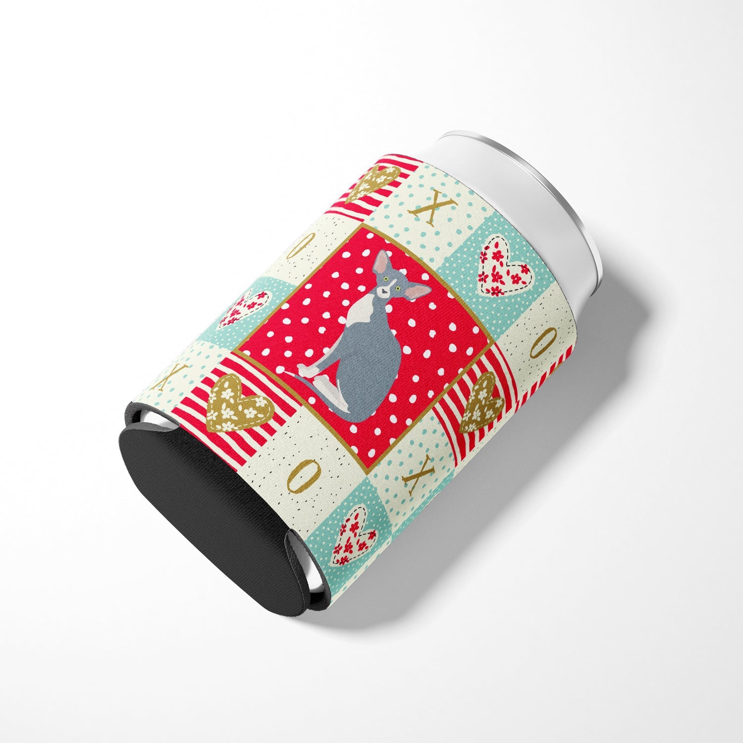 Peterbald Cat Love Can or Bottle Hugger Cooler Sleeve for Standard 12 oz Cans, Insulated Foam Beer & Soda Can Hugger Reusable