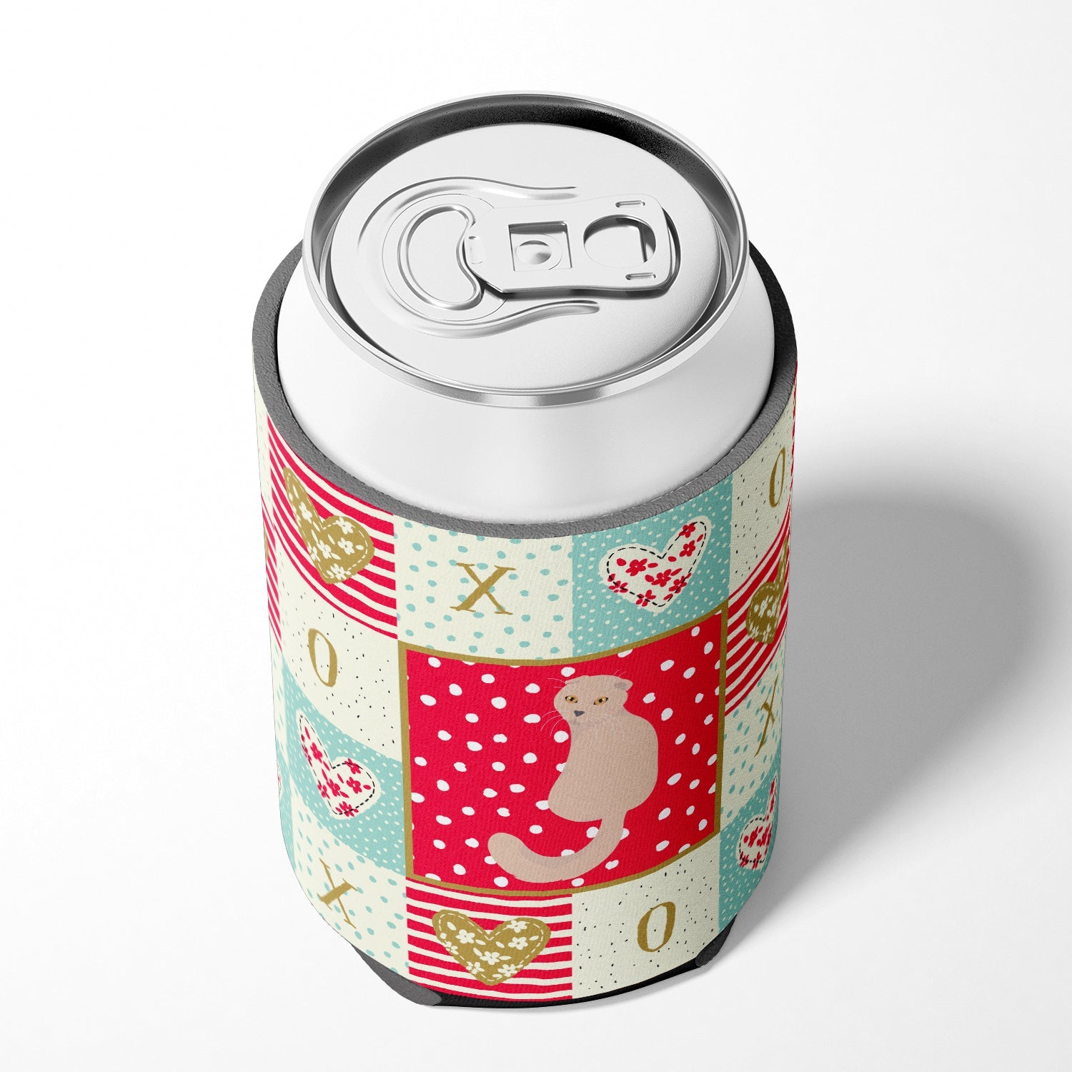 Scottish Fold Cat Love Can or Bottle Hugger Cooler Sleeve for Standard 12 oz Cans, Insulated Foam Beer & Soda Can Hugger Reusable
