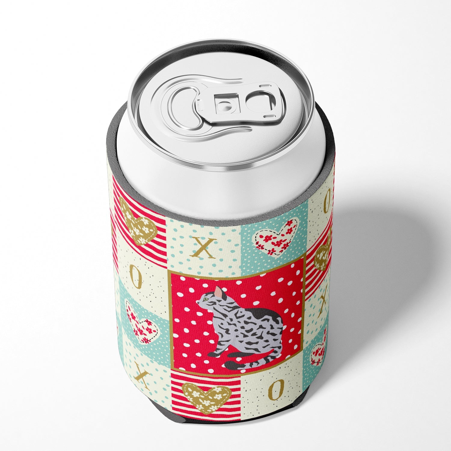 Serengeti Cat Love Can or Bottle Hugger Cooler Sleeve for Standard 12 oz Cans, Insulated Foam Beer & Soda Can Hugger Reusable