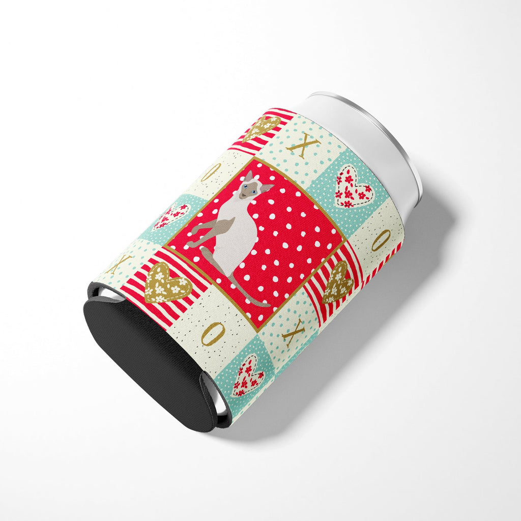 Siamese Modern Cat Love Can or Bottle Hugger Cooler Sleeve for Standard 12 oz Cans, Insulated Foam Beer & Soda Can Hugger Reusable