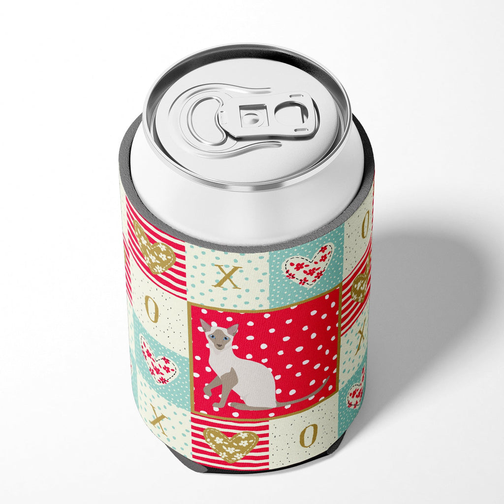 Siamese Modern Cat Love Can or Bottle Hugger Cooler Sleeve for Standard 12 oz Cans, Insulated Foam Beer & Soda Can Hugger Reusable