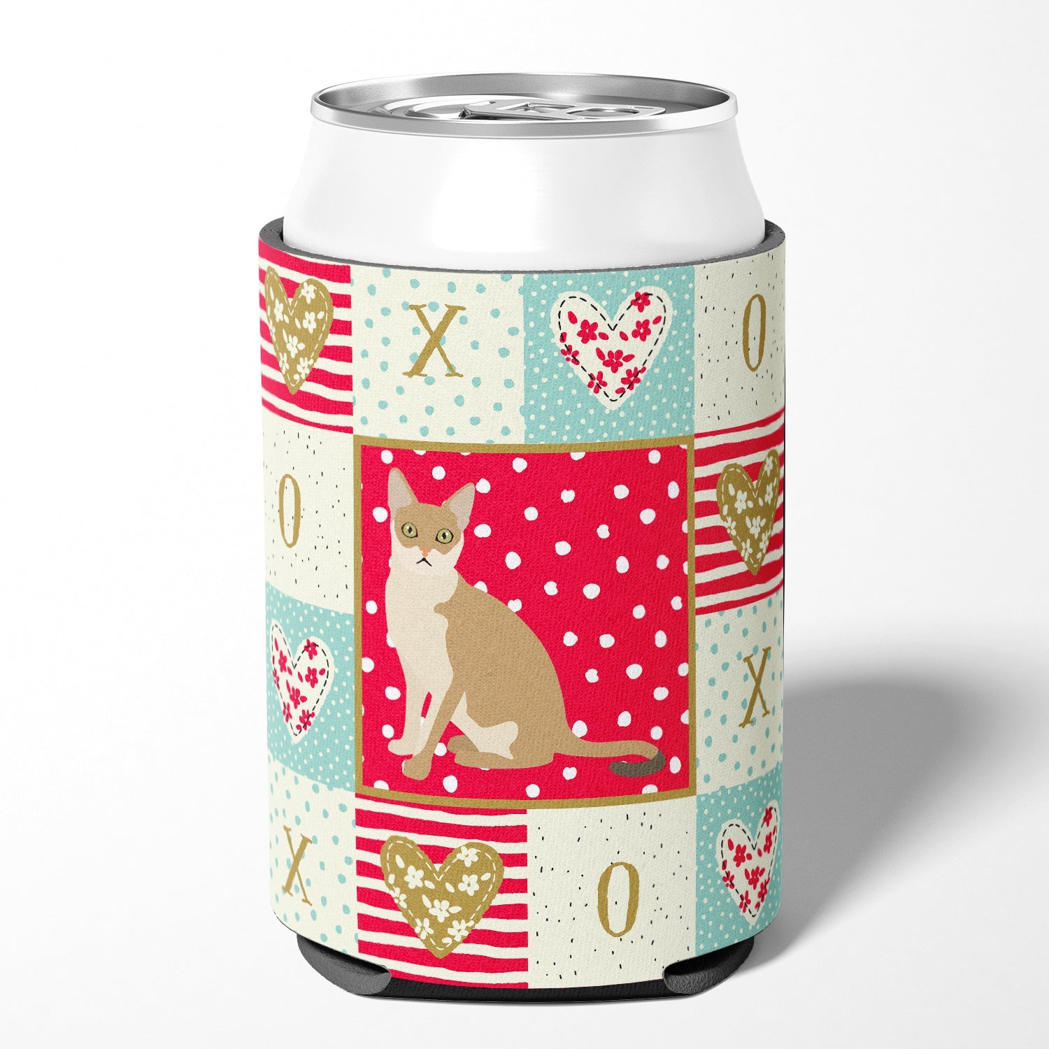 Singapura Cat Love Can or Bottle Hugger Cooler Sleeve for Standard 12 oz Cans, Insulated Foam Beer & Soda Can Hugger Reusable