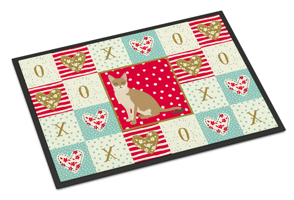 Singapura Cat Love Doormat Indoor Outdoor 24H X 36W Front Door Mat Rugs for Entryway, Non Slip Washable Low Pile,
