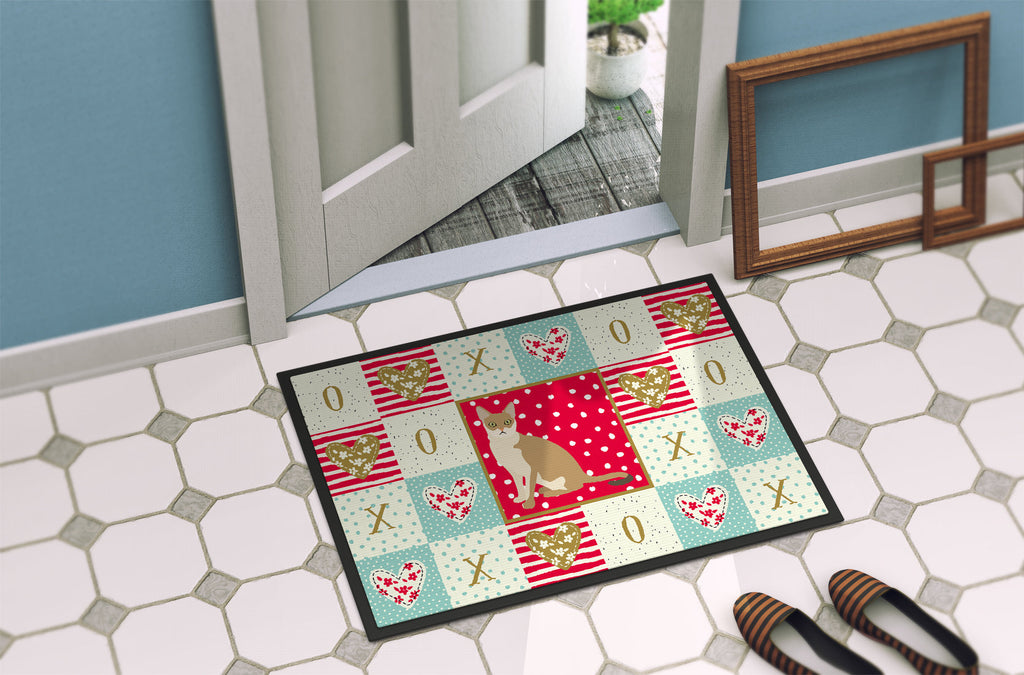 Singapura Cat Love Doormat Indoor Outdoor 18H X 27W Front Door Mat Rugs for Entryway, Non Slip Washable