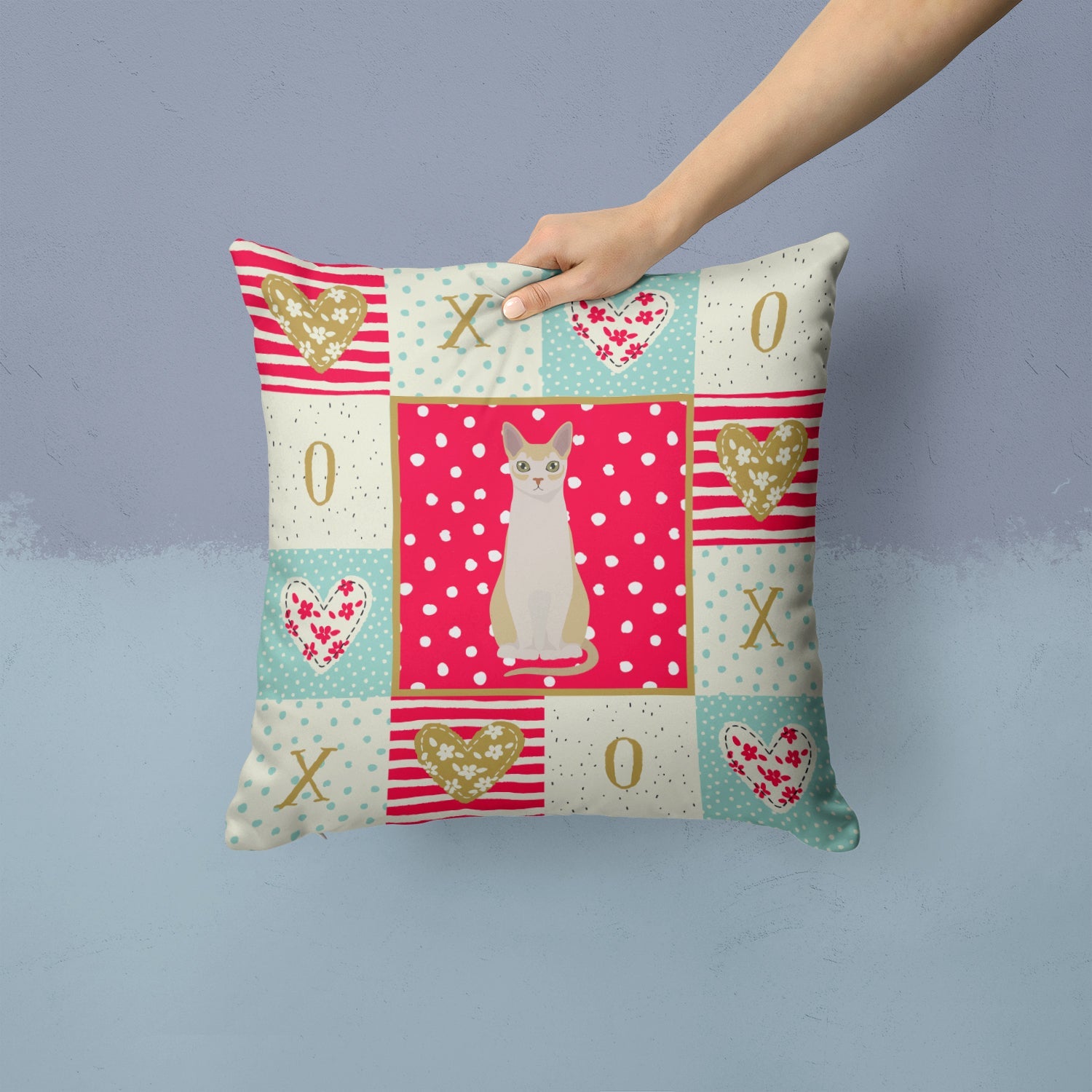 Singapura #2 Cat Love Decorative Throw Pillow 14x14 Indoor Outdoor Accent Cushion, Fabric Cover with Insert for Sofa, Bed, Porch & Living Room
