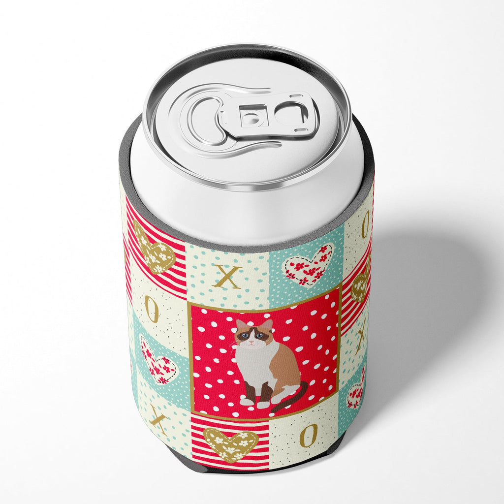 Snowshoe Cat Love Can or Bottle Hugger Cooler Sleeve for Standard 12 oz Cans, Insulated Foam Beer & Soda Can Hugger Reusable