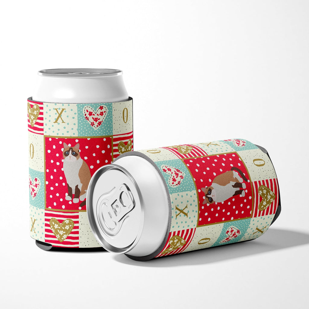 Snowshoe Cat Love Can or Bottle Hugger Cooler Sleeve for Standard 12 oz Cans, Insulated Foam Beer & Soda Can Hugger Reusable