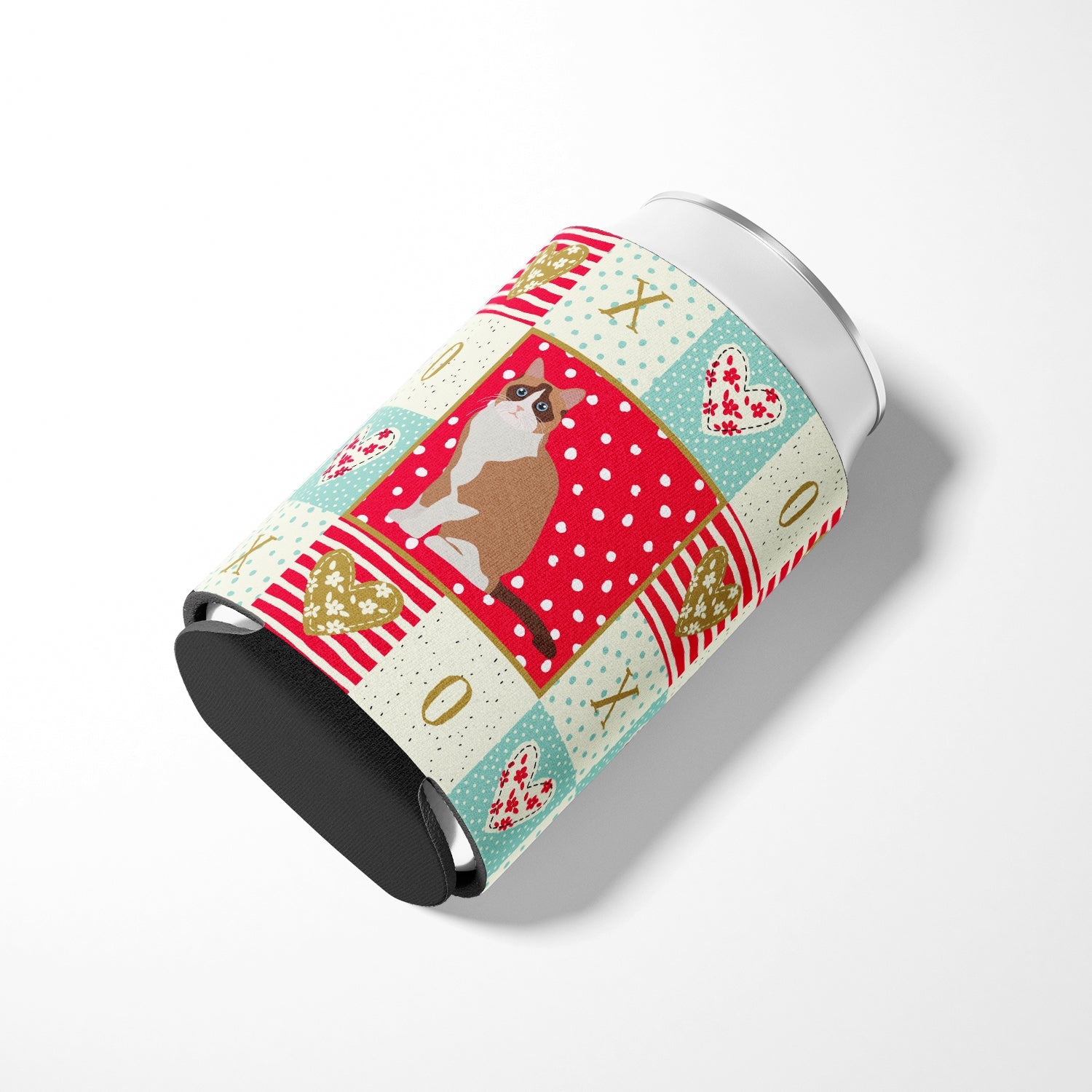 Snowshoe #2 Cat Love Can or Bottle Hugger Cooler Sleeve for Standard 12 oz Cans, Insulated Foam Beer & Soda Can Hugger Reusable