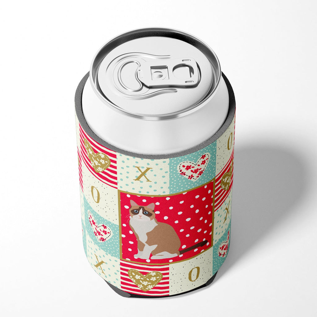 Snowshoe #2 Cat Love Can or Bottle Hugger Cooler Sleeve for Standard 12 oz Cans, Insulated Foam Beer & Soda Can Hugger Reusable