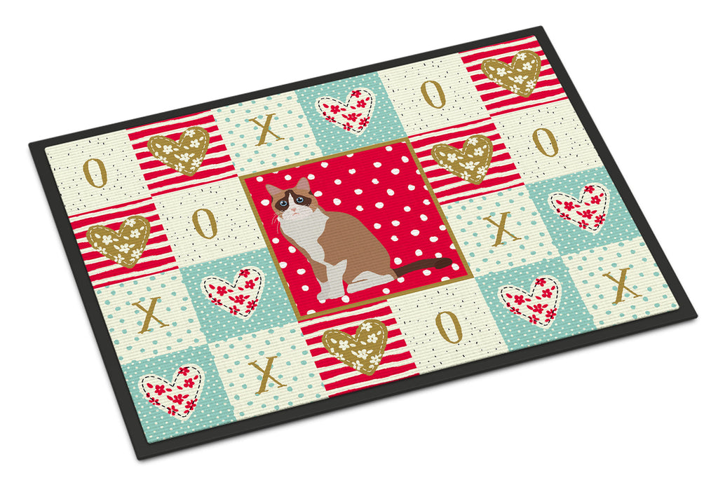 Snowshoe #2 Cat Love Doormat Indoor Outdoor 18H X 27W Front Door Mat Rugs for Entryway, Non Slip Washable