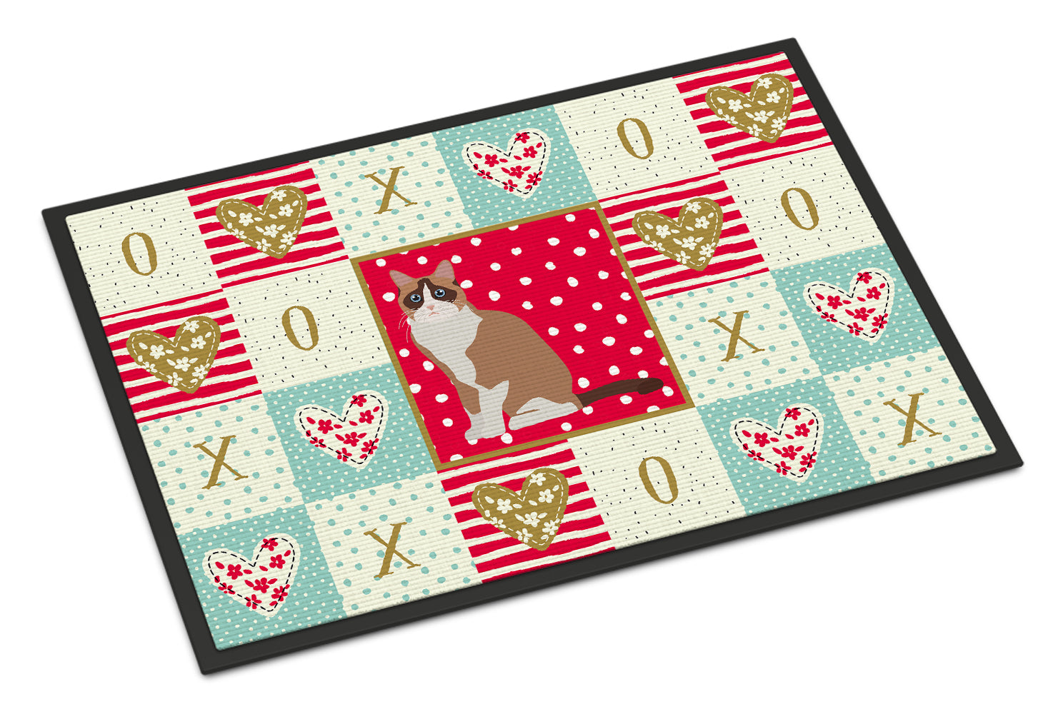 Snowshoe #2 Cat Love Doormat Indoor Outdoor 18H X 27W Front Door Mat Rugs for Entryway, Non Slip Washable