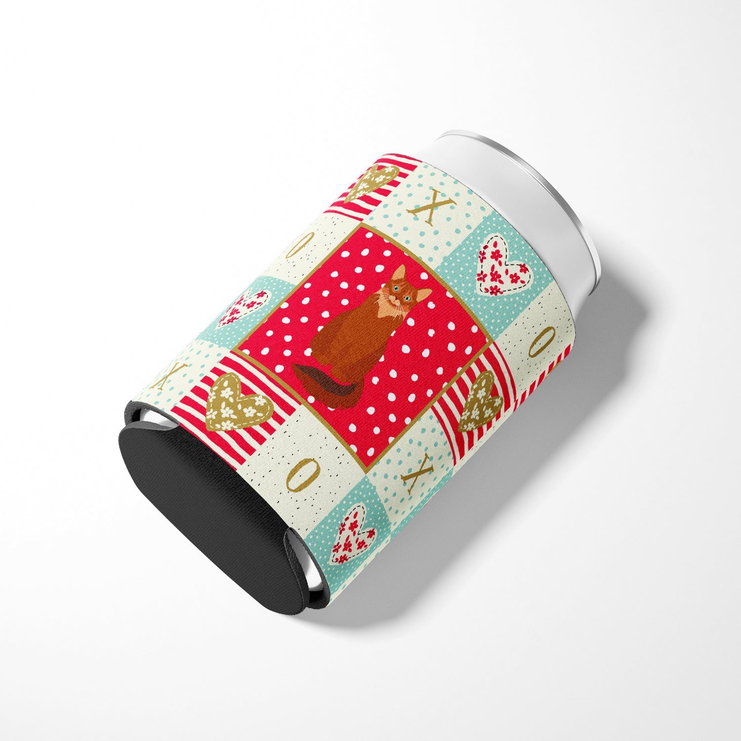 Somali Cat Love Can or Bottle Hugger Cooler Sleeve for Standard 12 oz Cans, Insulated Foam Beer & Soda Can Hugger Reusable
