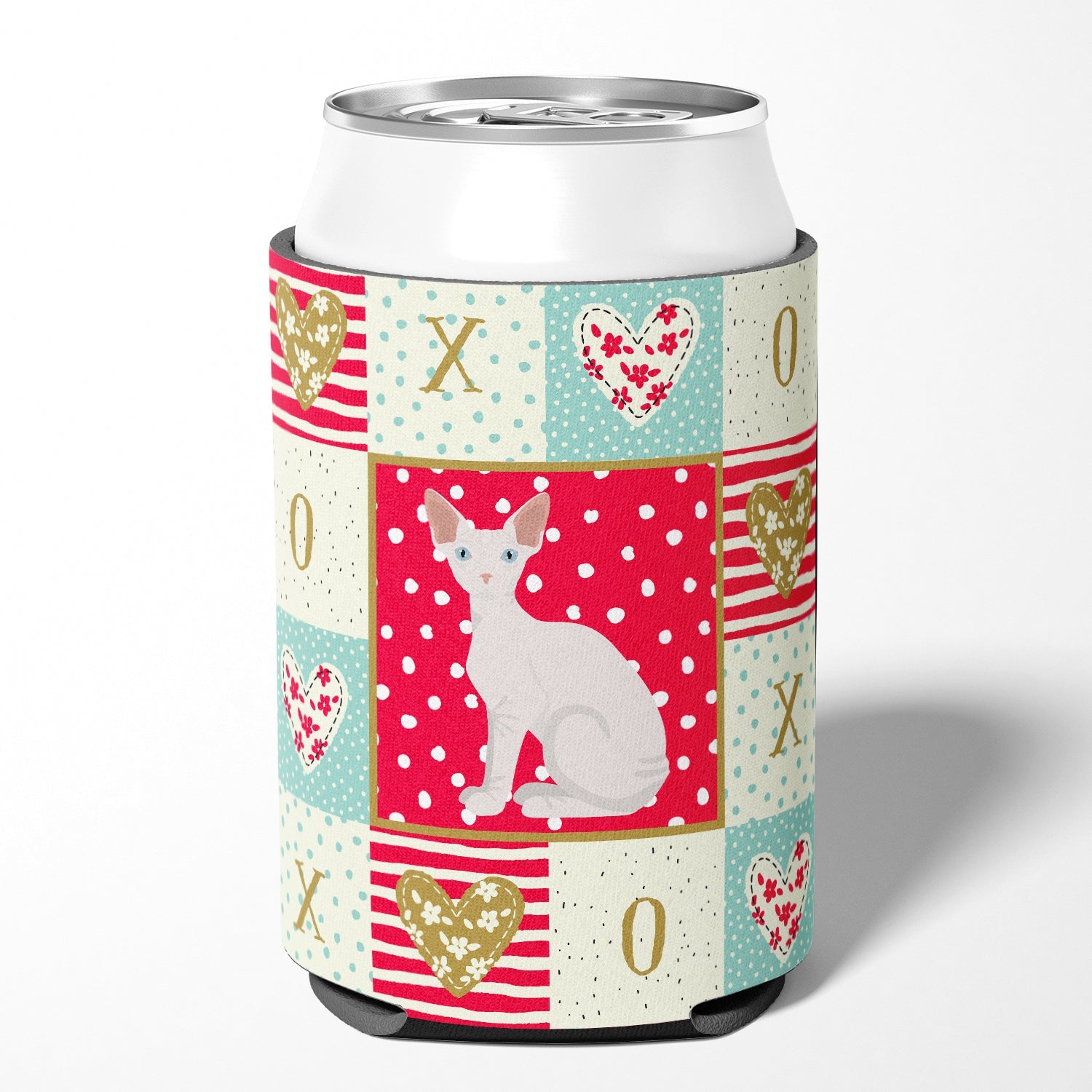Sphynx Cat Love Can or Bottle Hugger Cooler Sleeve for Standard 12 oz Cans, Insulated Foam Beer & Soda Can Hugger Reusable