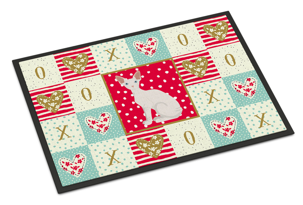 Sphynx Cat Love Doormat Indoor Outdoor 18H X 27W Front Door Mat Rugs for Entryway, Non Slip Washable