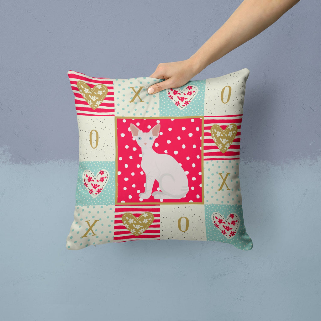 Sphynx Cat Love Decorative Throw Pillow 14x14 Indoor Outdoor Accent Cushion, Fabric Cover with Insert for Sofa, Bed, Porch & Living Room