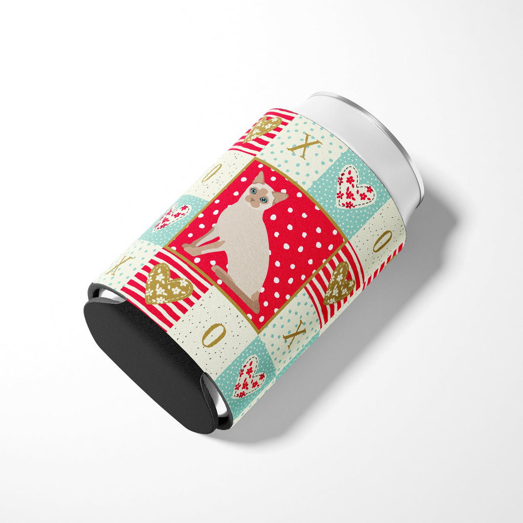 Tonkinese Cat Love Can or Bottle Hugger Cooler Sleeve for Standard 12 oz Cans, Insulated Foam Beer & Soda Can Hugger Reusable