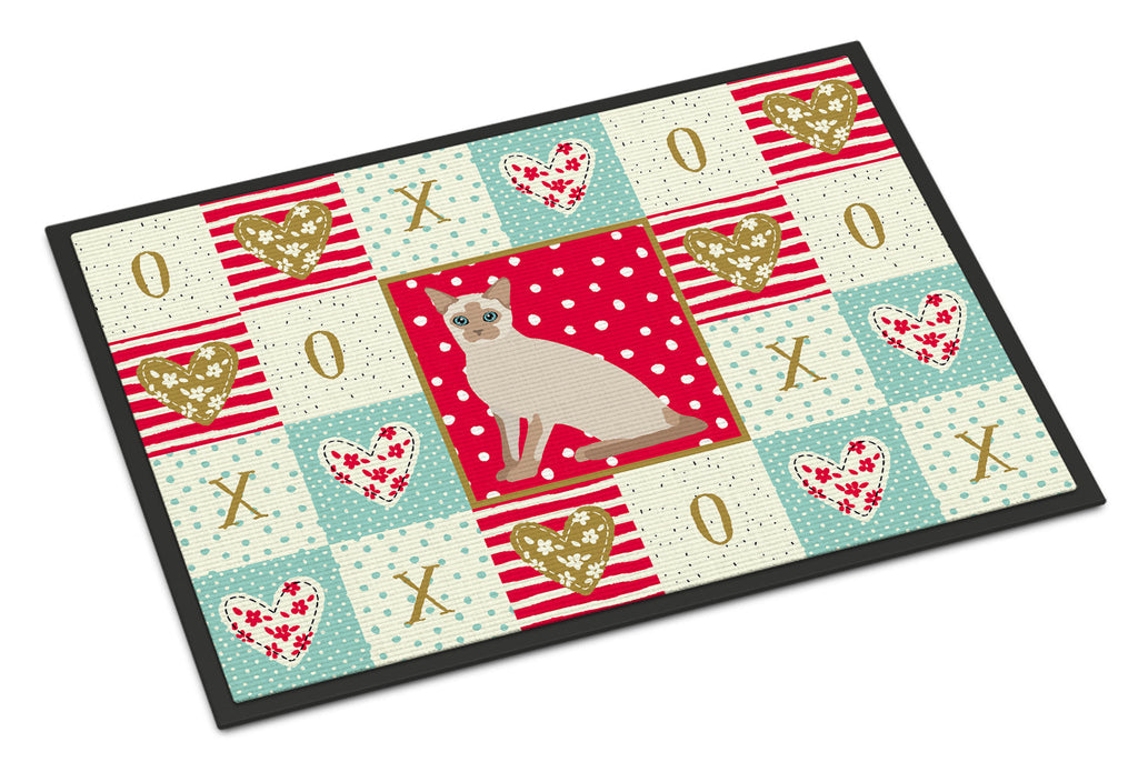 Tonkinese Cat Love Doormat Indoor Outdoor 24H X 36W Front Door Mat Rugs for Entryway, Non Slip Washable Low Pile,