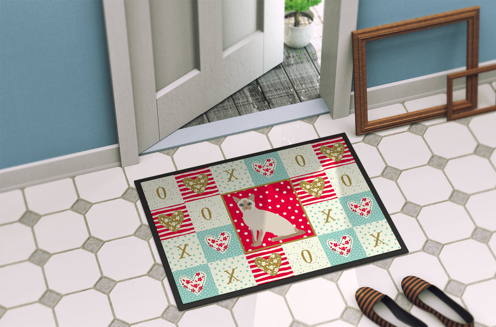 Tonkinese Cat Love Doormat Indoor Outdoor 24H X 36W Front Door Mat Rugs for Entryway, Non Slip Washable Low Pile,