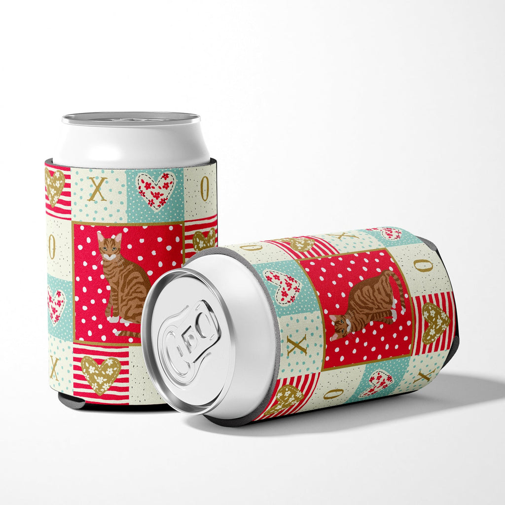Toyger Cat Love Can or Bottle Hugger Cooler Sleeve for Standard 12 oz Cans, Insulated Foam Beer & Soda Can Hugger Reusable