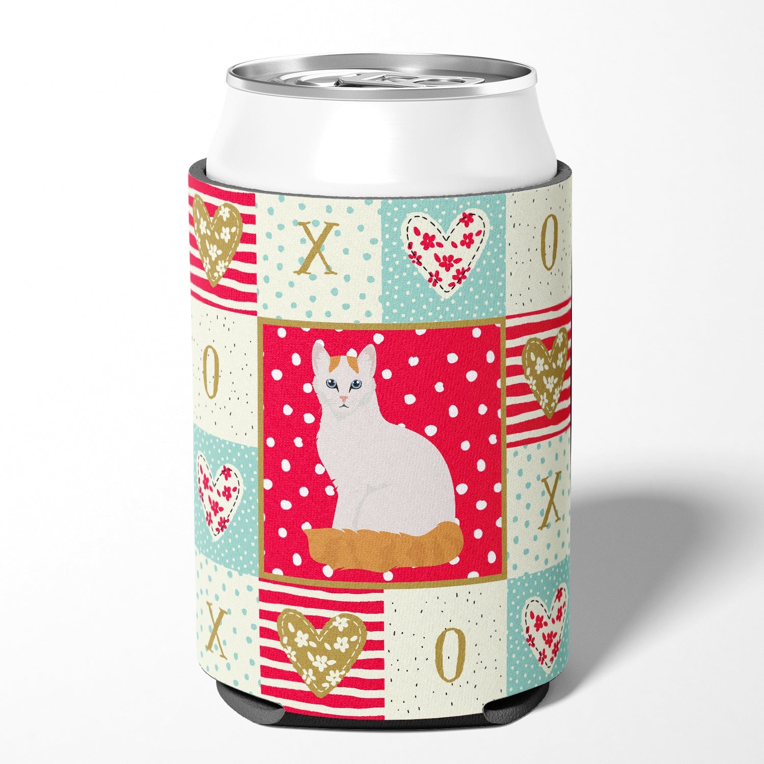 Turkish Van Cat Love Can or Bottle Hugger Cooler Sleeve for Standard 12 oz Cans, Insulated Foam Beer & Soda Can Hugger Reusable