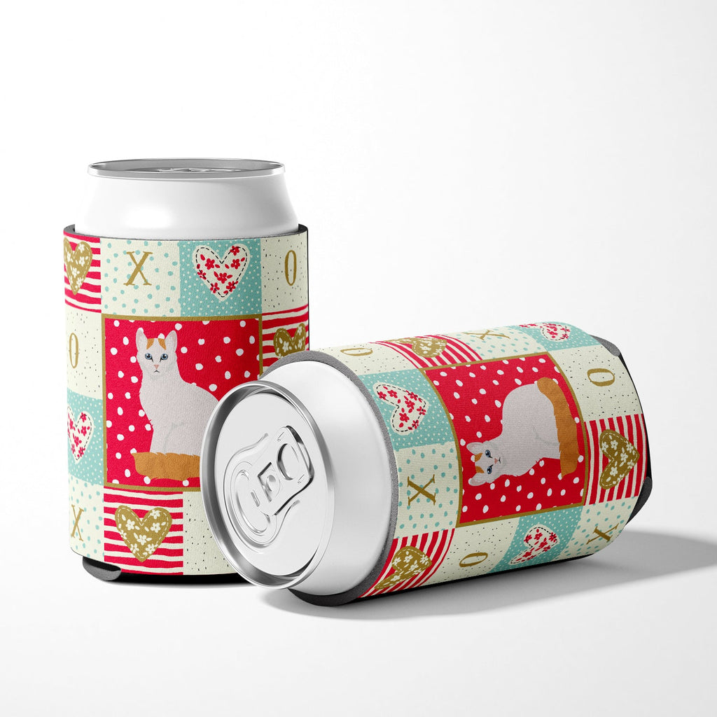 Turkish Van Cat Love Can or Bottle Hugger Cooler Sleeve for Standard 12 oz Cans, Insulated Foam Beer & Soda Can Hugger Reusable