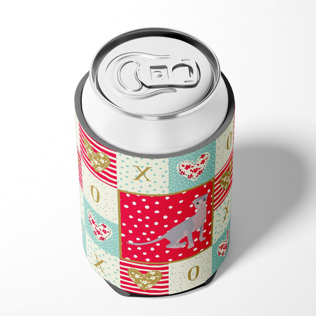 Ukrainian Levkoy Cat Love Can or Bottle Hugger Cooler Sleeve for Standard 12 oz Cans, Insulated Foam Beer & Soda Can Hugger Reusable