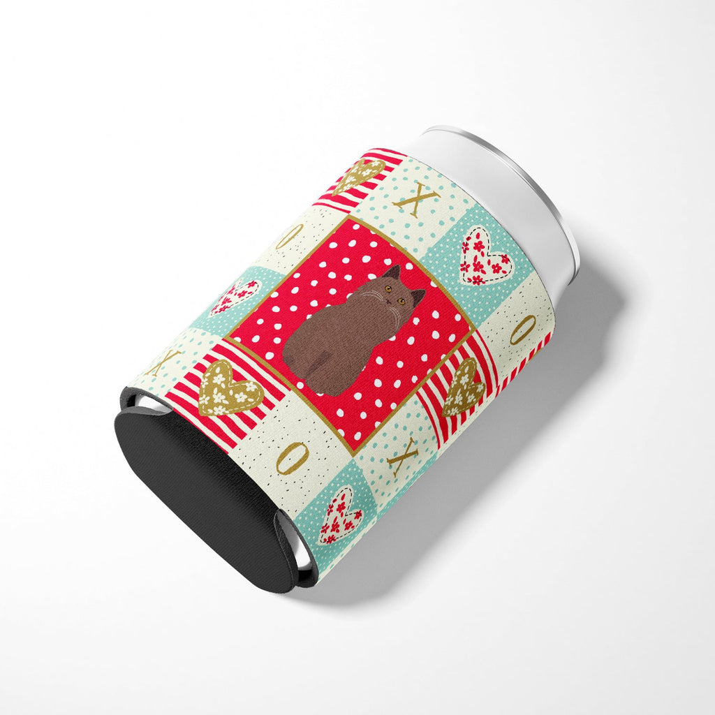 York Chocolate Cat Love Can or Bottle Hugger Cooler Sleeve for Standard 12 oz Cans, Insulated Foam Beer & Soda Can Hugger Reusable