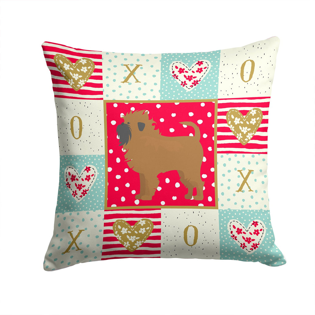 Affenpinscher #1 Love Decorative Throw Pillow 14x14 Indoor Outdoor Accent Cushion, Fabric Cover with Insert for Sofa, Bed, Porch & Living Room