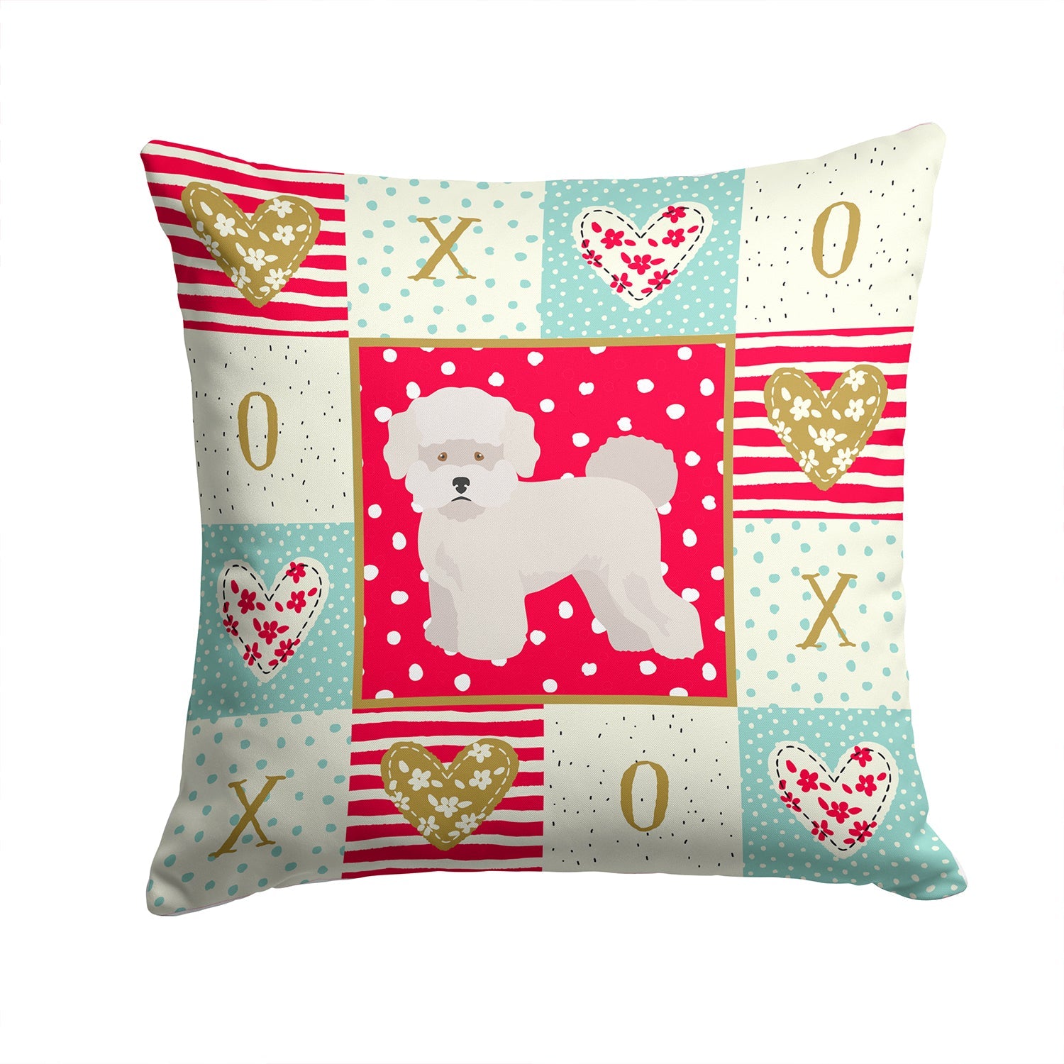 Bichon Frisé #2 Love Decorative Throw Pillow 14x14 Indoor Outdoor Accent Cushion, Fabric Cover with Insert for Sofa, Bed, Porch & Living Room