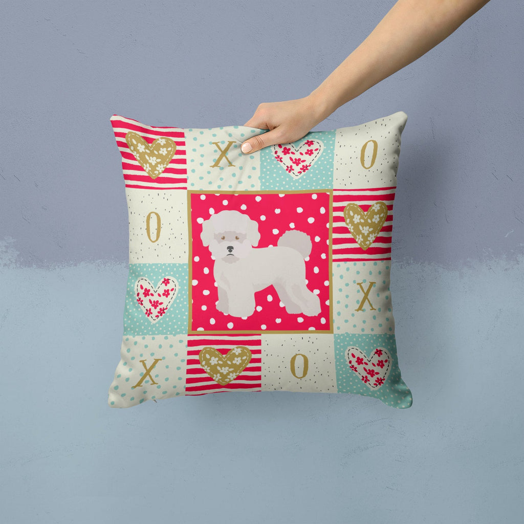Bichon Frisé #2 Love Decorative Throw Pillow 14x14 Indoor Outdoor Accent Cushion, Fabric Cover with Insert for Sofa, Bed, Porch & Living Room