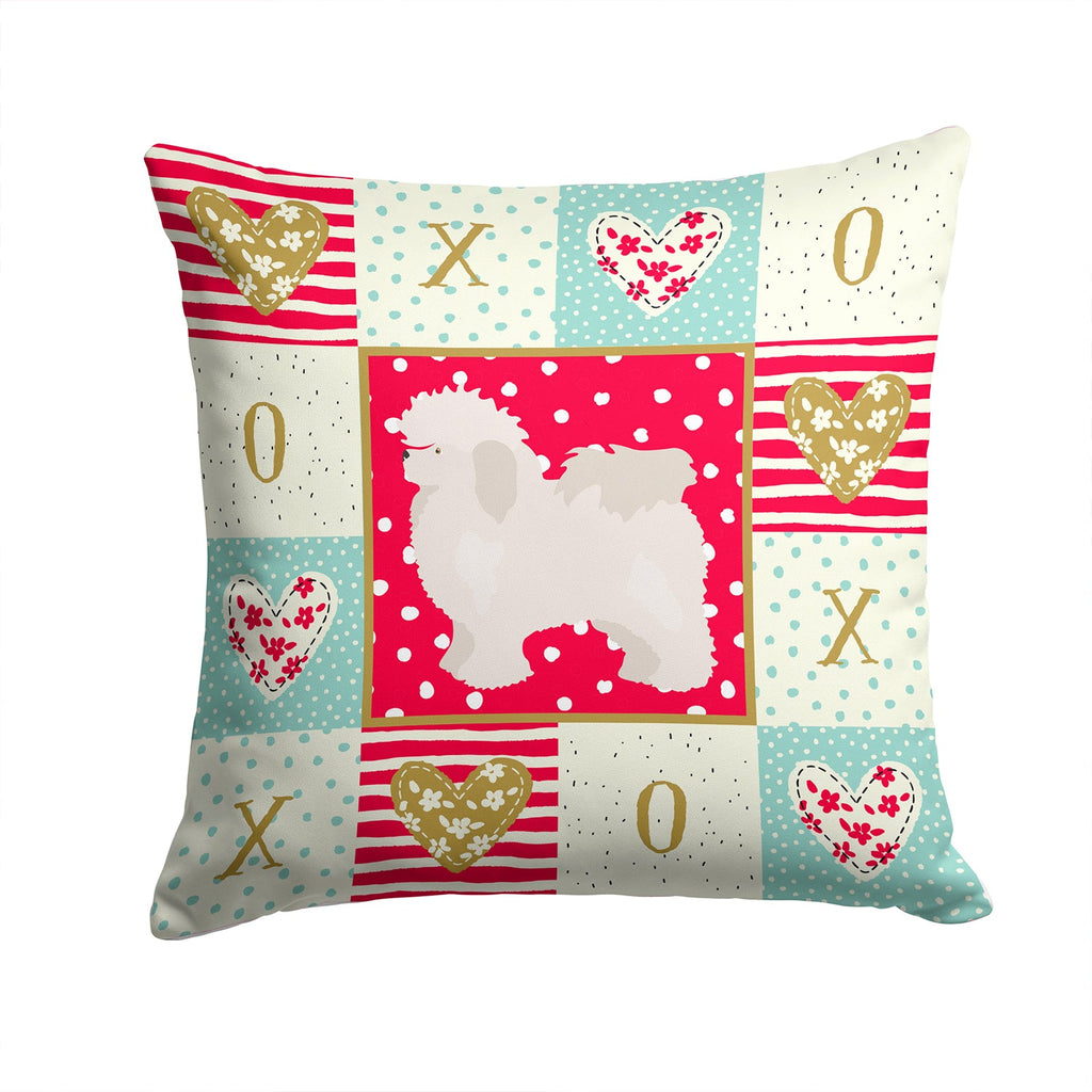 Bolognese Love Decorative Throw Pillow 14x14 Indoor Outdoor Accent Cushion, Fabric Cover with Insert for Sofa, Bed, Porch & Living Room