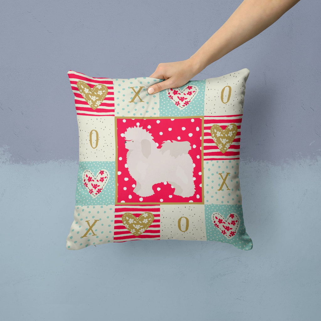 Bolognese Love Decorative Throw Pillow 14x14 Indoor Outdoor Accent Cushion, Fabric Cover with Insert for Sofa, Bed, Porch & Living Room