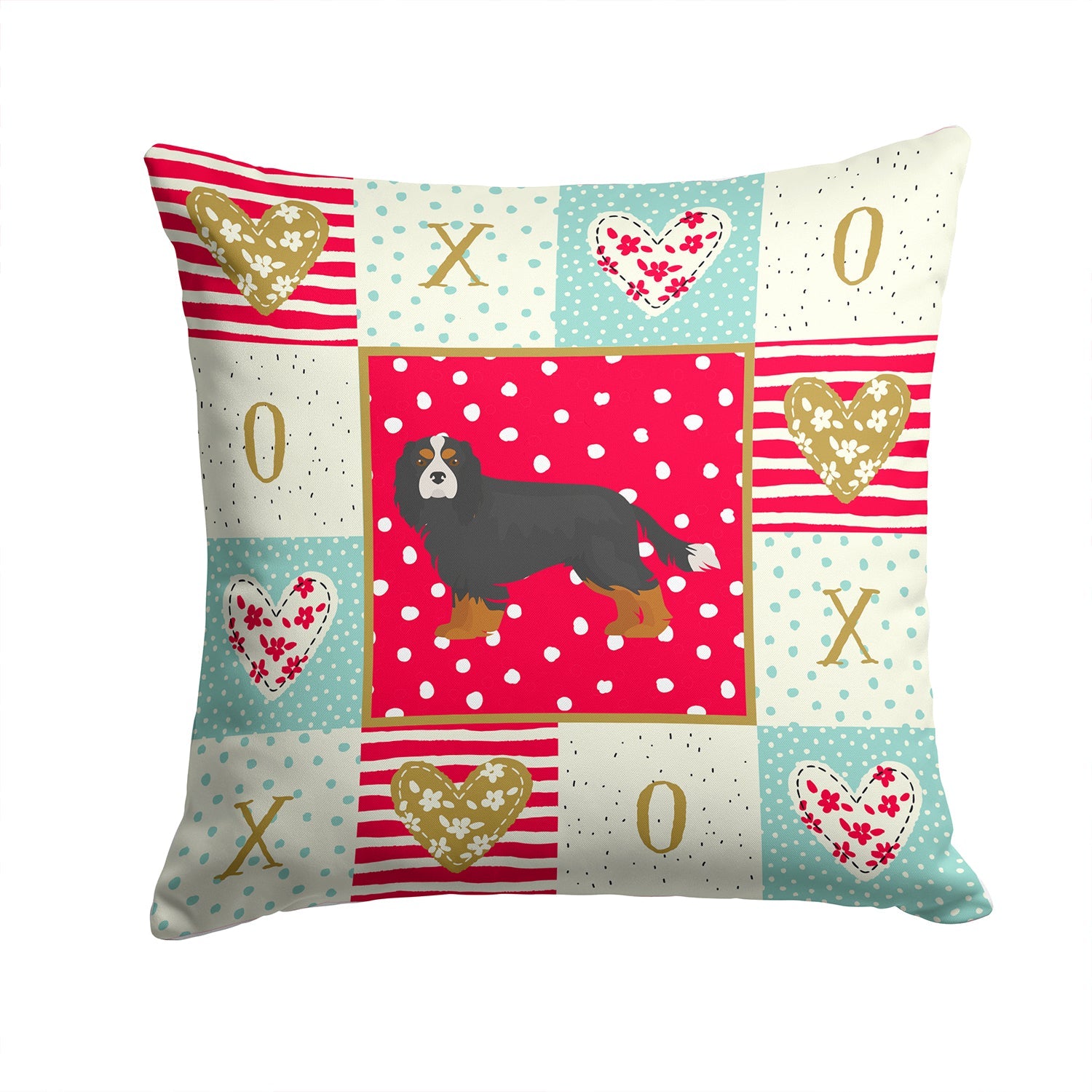 Cavalier King Charles Spaniel Love Decorative Throw Pillow 14x14 Indoor Outdoor Accent Cushion, Fabric Cover with Insert for Sofa, Bed, Porch & Living Room