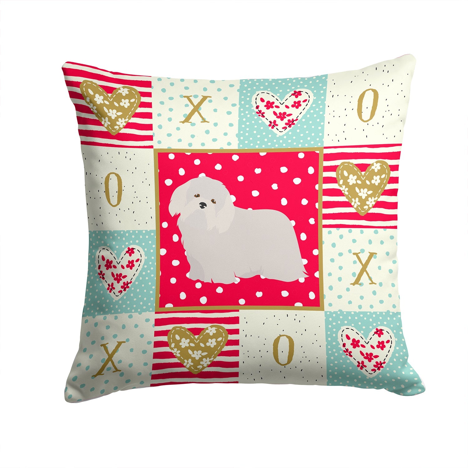 Coton de Tulear #2 Love Decorative Throw Pillow 14x14 Indoor Outdoor Accent Cushion, Fabric Cover with Insert for Sofa, Bed, Porch & Living Room