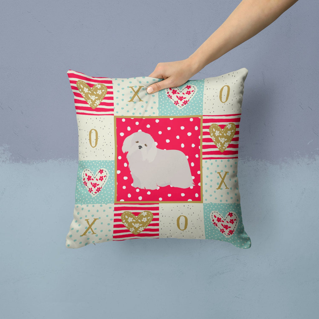 Coton de Tulear #2 Love Decorative Throw Pillow 14x14 Indoor Outdoor Accent Cushion, Fabric Cover with Insert for Sofa, Bed, Porch & Living Room