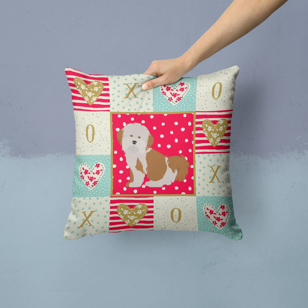 Havanese #2 Love Decorative Throw Pillow 14x14 Indoor Outdoor Accent Cushion, Fabric Cover with Insert for Sofa, Bed, Porch & Living Room