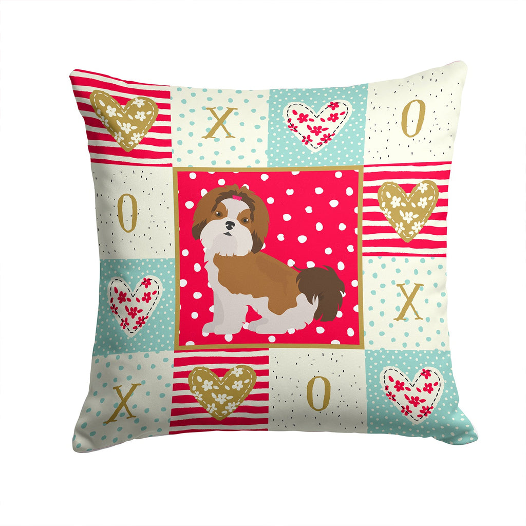 Imperial Shih Tzu Puppy Cut Love Decorative Throw Pillow 14x14 Indoor Outdoor Accent Cushion, Fabric Cover with Insert for Sofa, Bed, Porch & Living Room
