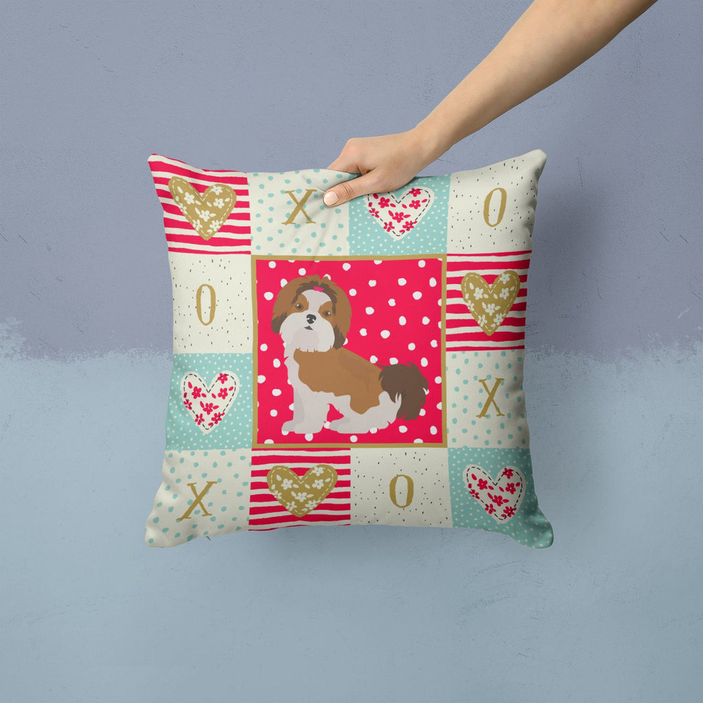 Imperial Shih Tzu Puppy Cut Love Decorative Throw Pillow 14x14 Indoor Outdoor Accent Cushion, Fabric Cover with Insert for Sofa, Bed, Porch & Living Room