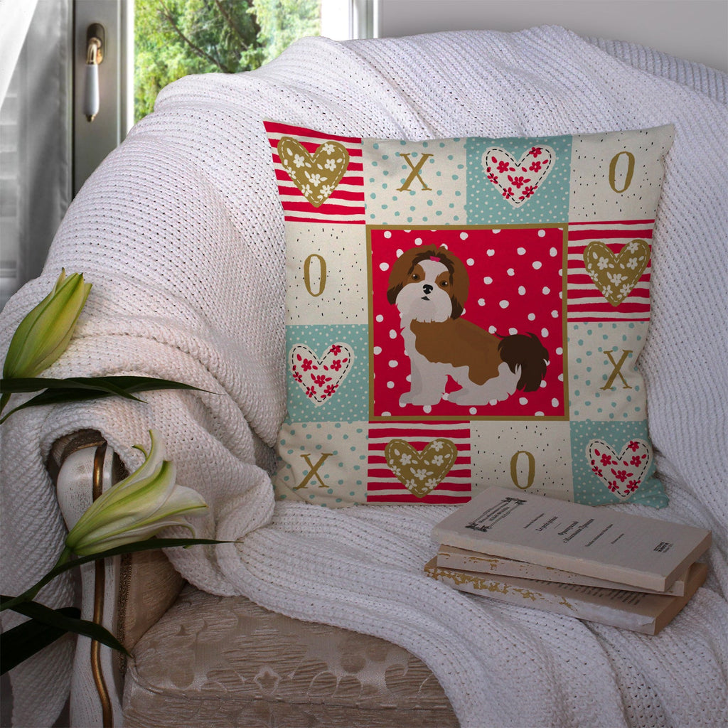 Imperial Shih Tzu Puppy Cut Love Decorative Throw Pillow 14x14 Indoor Outdoor Accent Cushion, Fabric Cover with Insert for Sofa, Bed, Porch & Living Room
