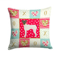 Japanese Terrier Love Decorative Throw Pillow 14x14 Indoor Outdoor Accent Cushion, Fabric Cover with Insert for Sofa, Bed, Porch & Living Room