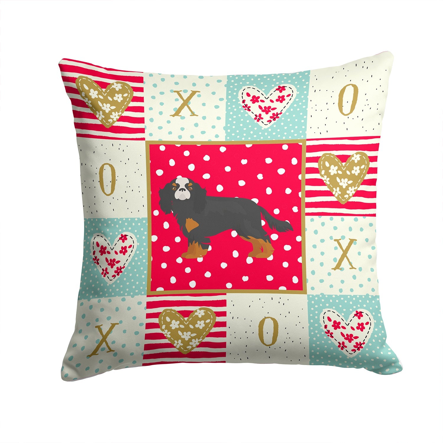 Cavalier King Charles Spaniel #2 Love Decorative Throw Pillow 14x14 Indoor Outdoor Accent Cushion, Fabric Cover with Insert for Sofa, Bed, Porch & Living Room