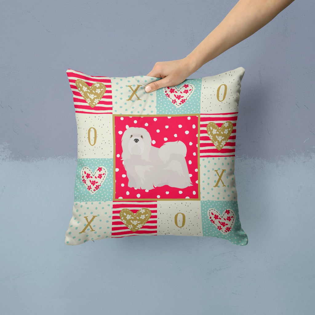 Lhasa Apso #2 Love Decorative Throw Pillow 14x14 Indoor Outdoor Accent Cushion, Fabric Cover with Insert for Sofa, Bed, Porch & Living Room
