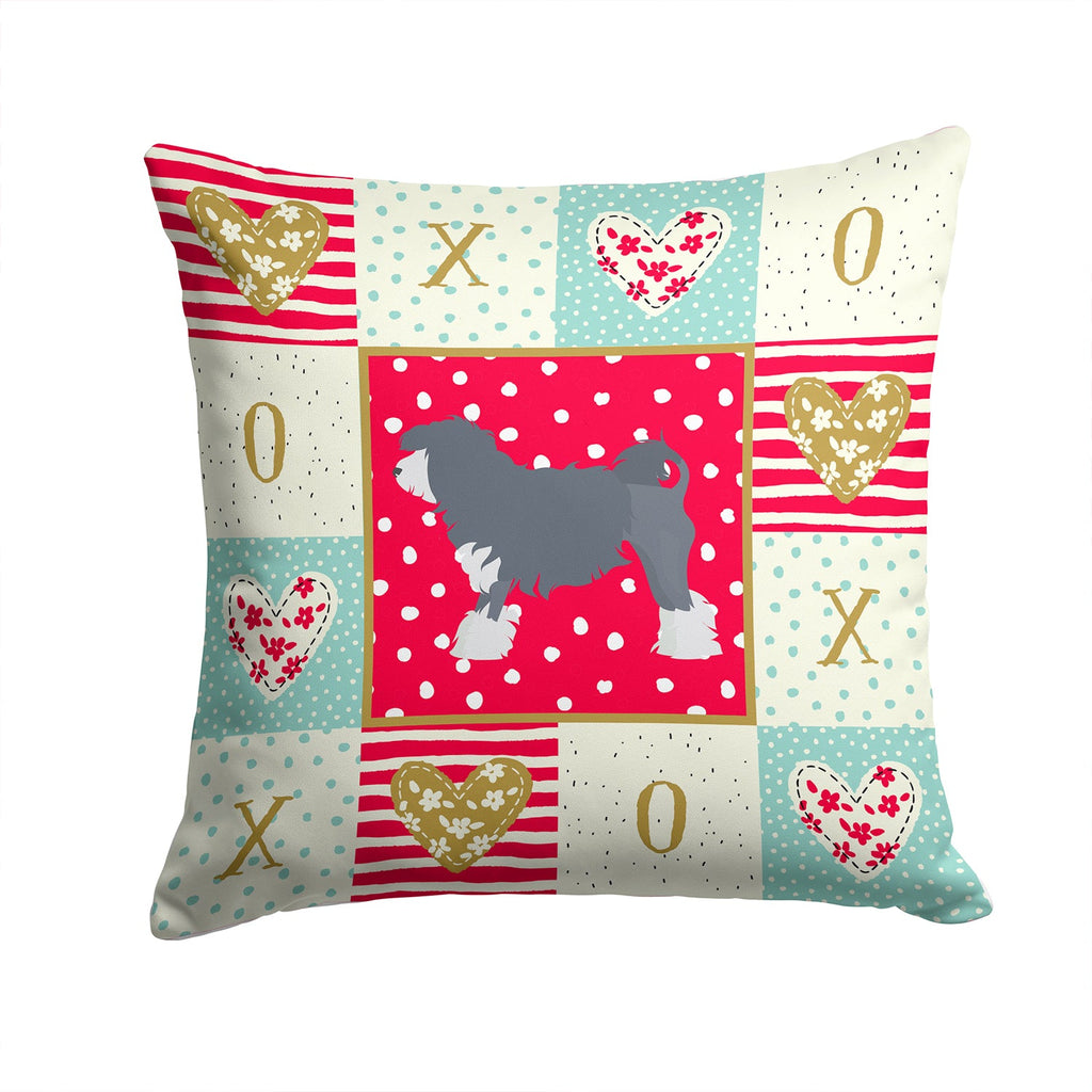 Lowchen Little Lion Dog #1 Love Decorative Throw Pillow 14x14 Indoor Outdoor Accent Cushion, Fabric Cover with Insert for Sofa, Bed, Porch & Living Room